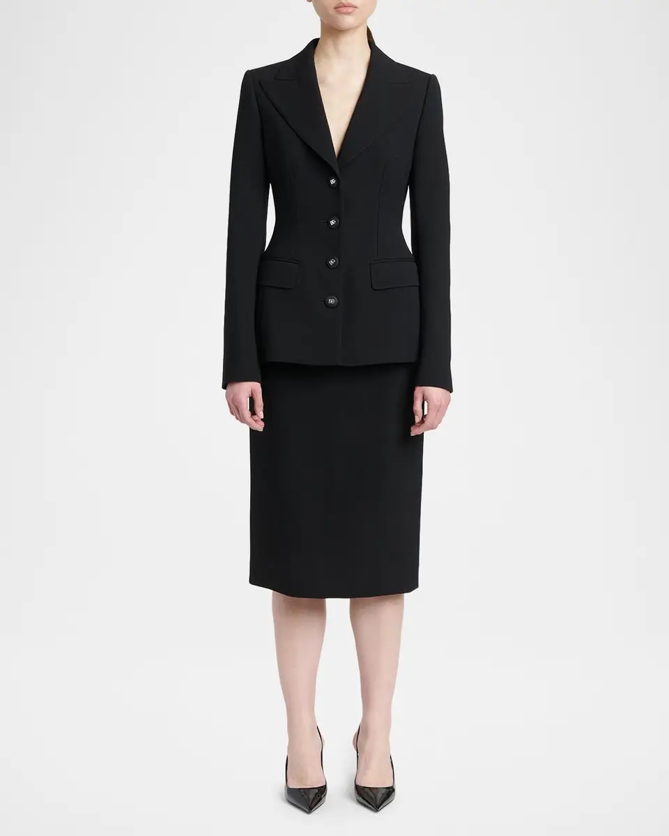Dolce & Gabbana Double Wool Crepe Single-Breasted Slim Jacket | Thumbnail 2 Dolce & Gabbana Double Wool Crepe Single-Breasted Slim Jacket | Thumbnail 2