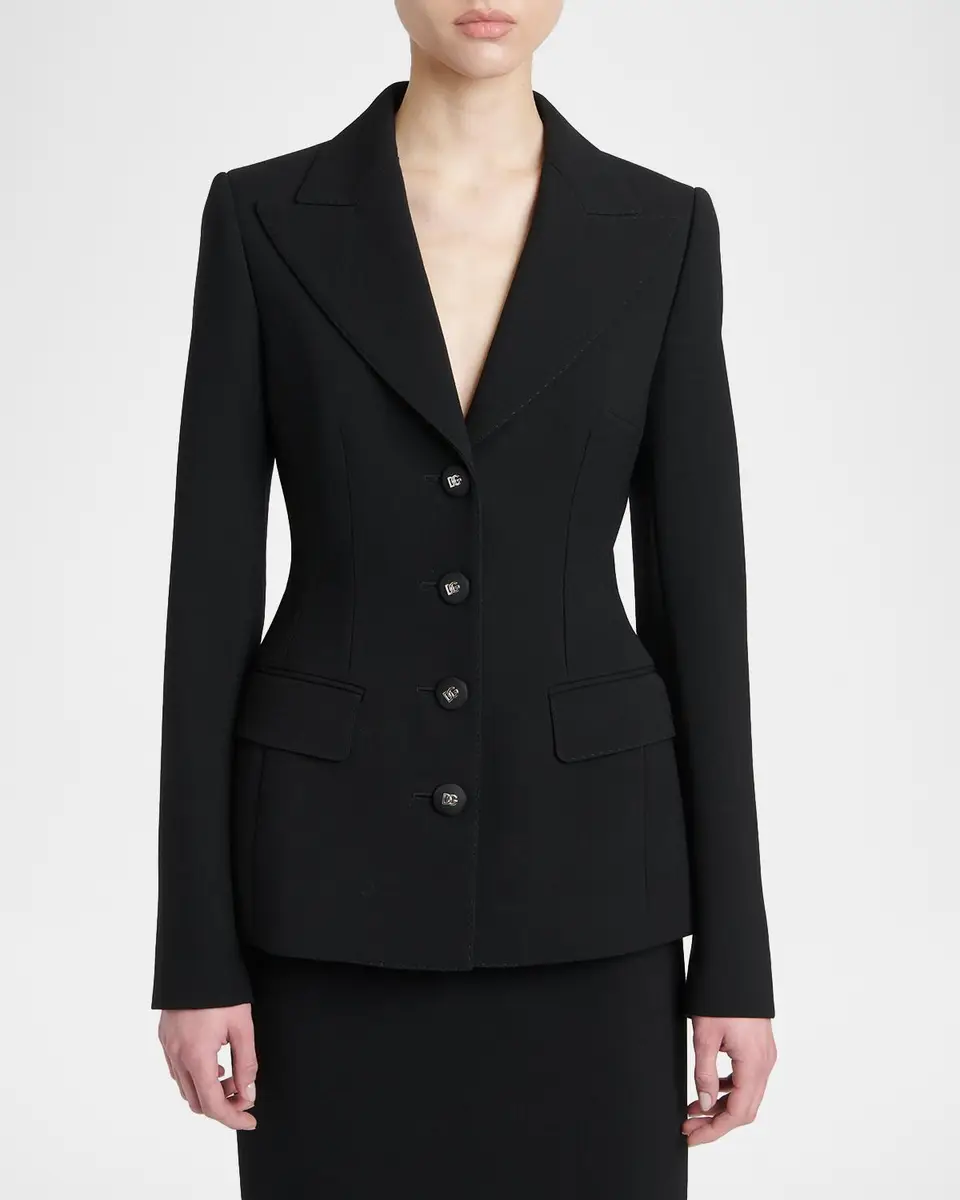 Dolce & Gabbana Double Wool Crepe Single-Breasted Slim Jacket | Thumbnail 4 Dolce & Gabbana Double Wool Crepe Single-Breasted Slim Jacket | Thumbnail 4