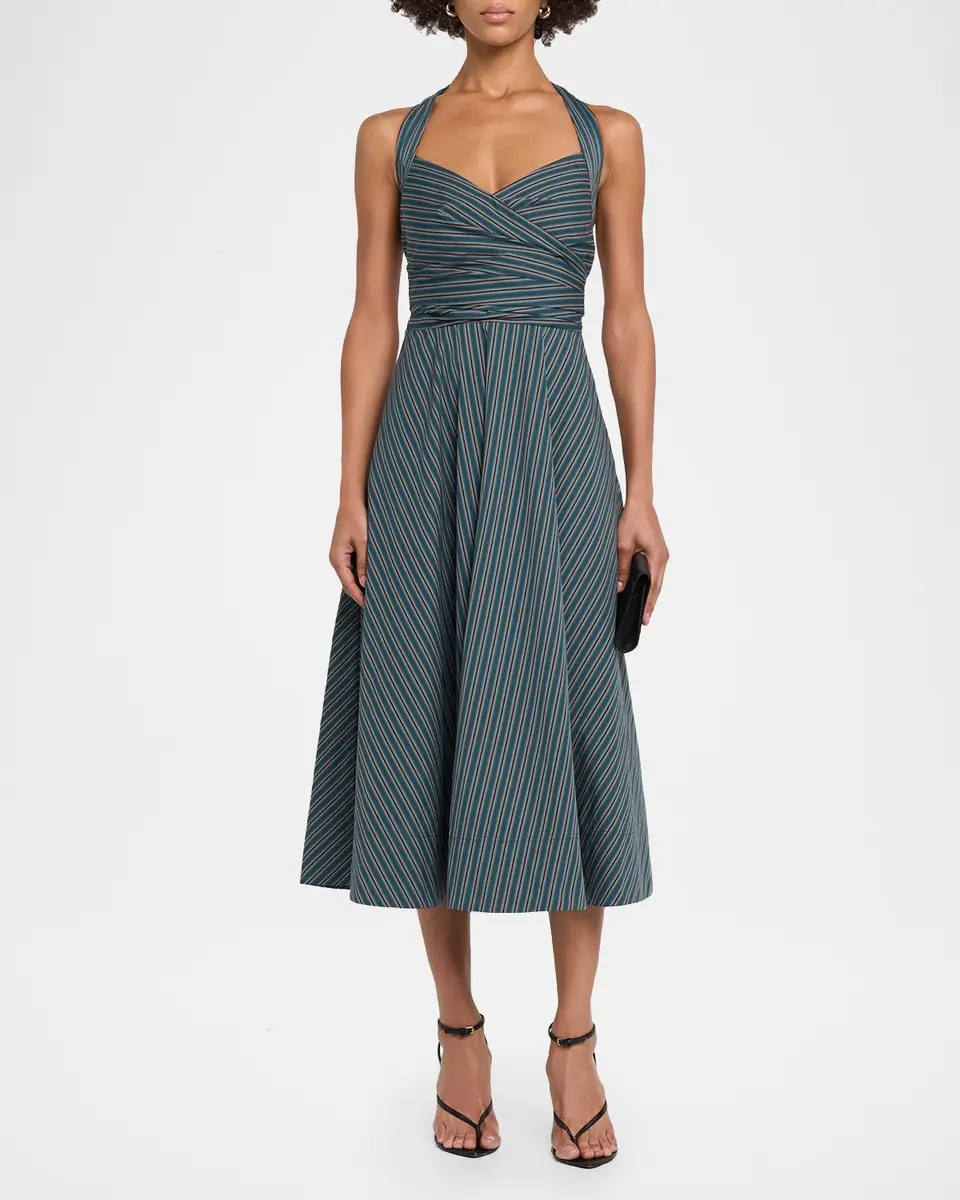 A.L.C. Magnolia Stripe Halter Midi Dress | Thumbnail 2 A.L.C. Magnolia Stripe Halter Midi Dress | Thumbnail 2