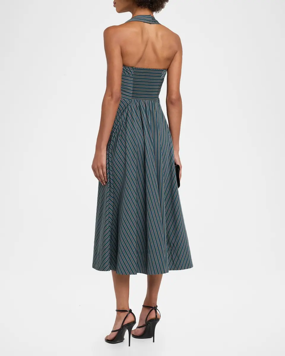 A.L.C. Magnolia Stripe Halter Midi Dress | Thumbnail 3 A.L.C. Magnolia Stripe Halter Midi Dress | Thumbnail 3