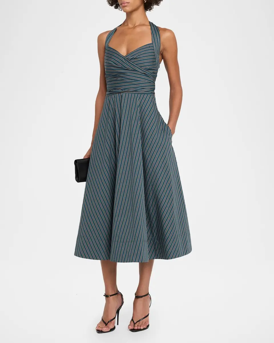 A.L.C. Magnolia Stripe Halter Midi Dress | Thumbnail 4 A.L.C. Magnolia Stripe Halter Midi Dress | Thumbnail 4