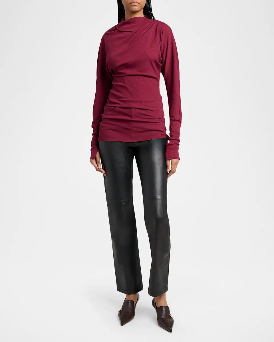 Proenza Schouler Golda Gauze Draped Long-Sleeve Top | Thumbnail 2 Proenza Schouler Golda Gauze Draped Long-Sleeve Top | Thumbnail 2