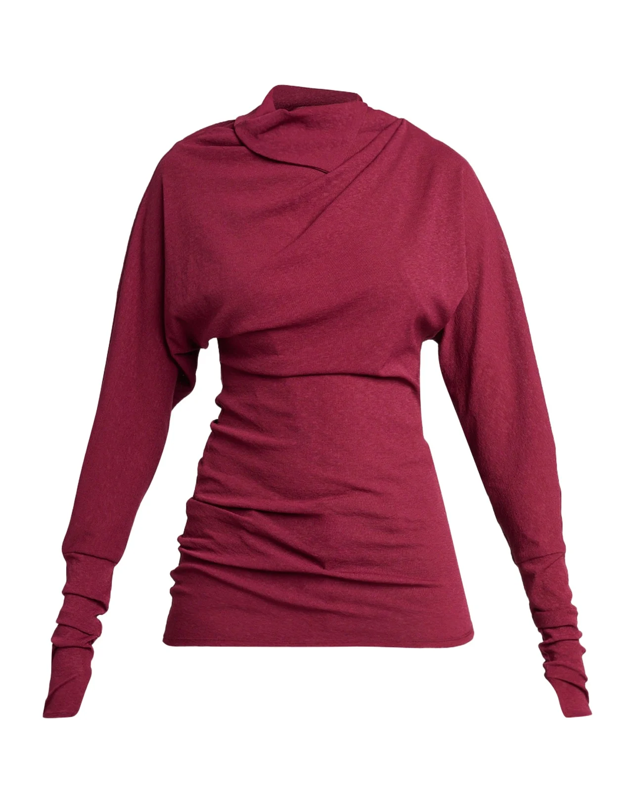 Proenza Schouler Golda Gauze Draped Long-Sleeve Top