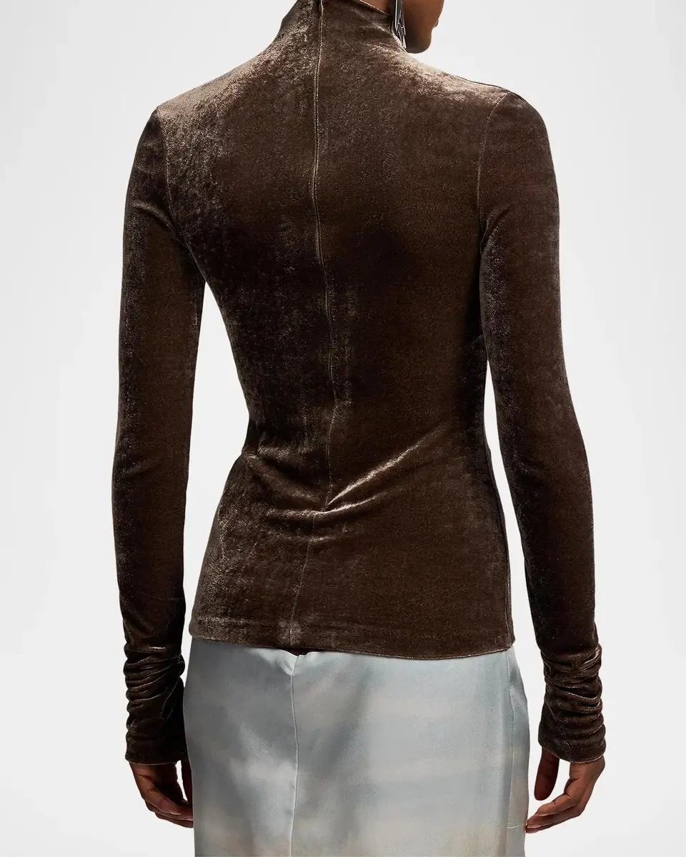 Ralph Lauren Collection Ilene Velour Mockneck Top | Thumbnail 3 Ralph Lauren Collection Ilene Velour Mockneck Top | Thumbnail 3