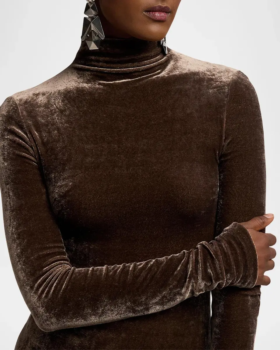 Ralph Lauren Collection Ilene Velour Mockneck Top | Thumbnail 5 Ralph Lauren Collection Ilene Velour Mockneck Top | Thumbnail 5