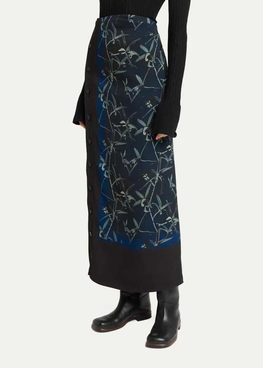 Proenza Schouler Anais Floral-Print Button-Side Midi Skirt | Thumbnail 4 Proenza Schouler Anais Floral-Print Button-Side Midi Skirt | Thumbnail 4