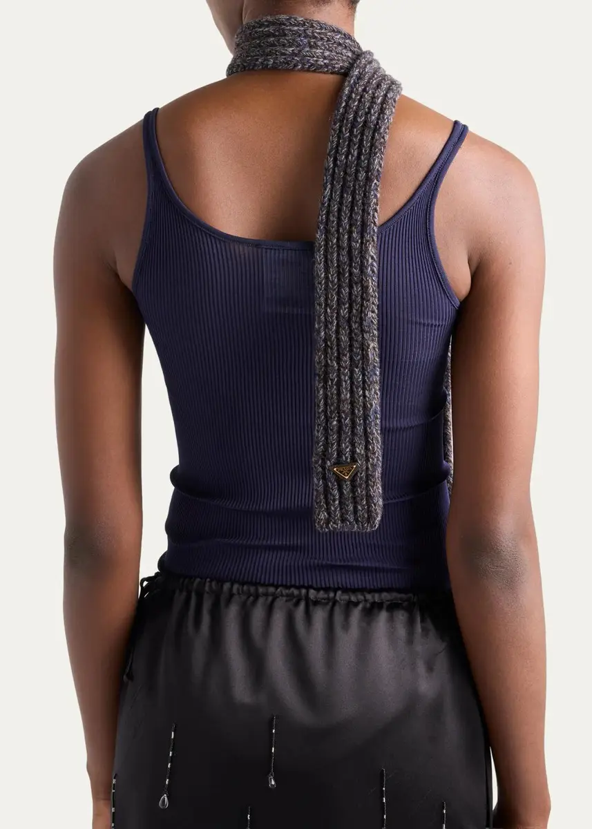 Prada Ribbed Silk Tank | Thumbnail 3 Prada Ribbed Silk Tank | Thumbnail 3