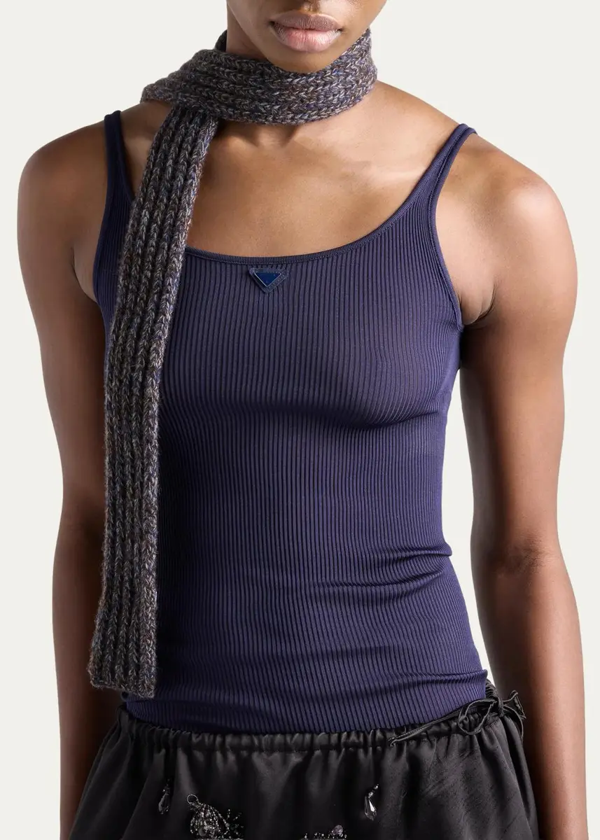 Prada Ribbed Silk Tank | Thumbnail 4 Prada Ribbed Silk Tank | Thumbnail 4