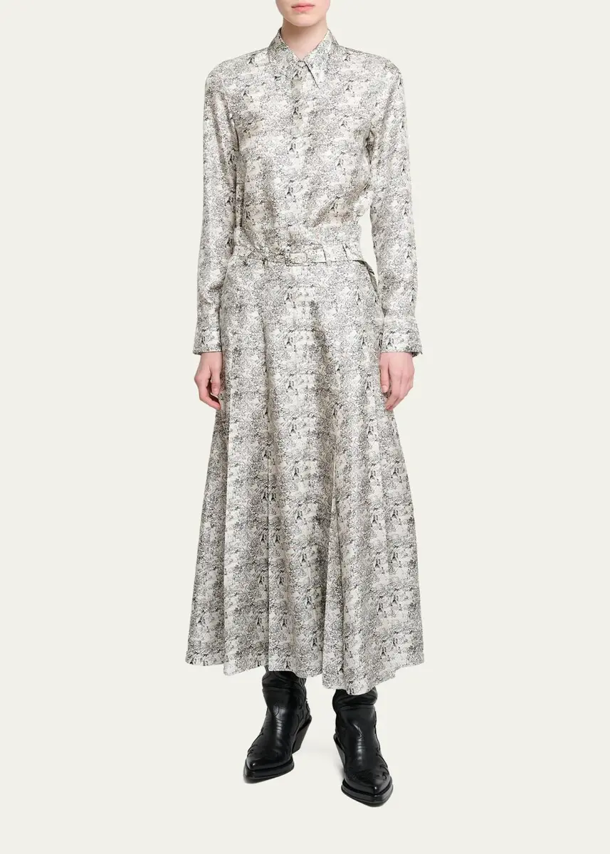 Gabriela Hearst Dugald Button-Front Pleated Silk Midi Skirt With Belt | Thumbnail 2 Gabriela Hearst Dugald Button-Front Pleated Silk Midi Skirt With Belt | Thumbnail 2