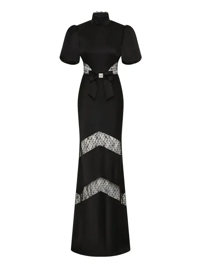 Noire Lace Column Gown