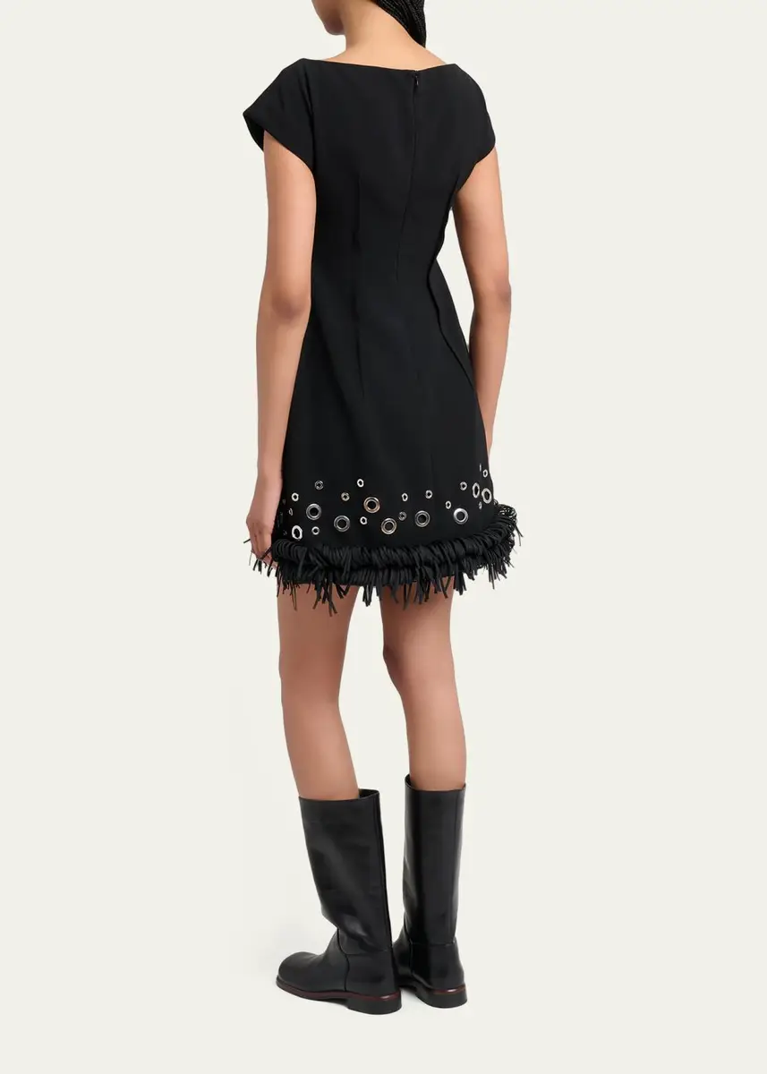 Proenza Schouler Grazziela Grommet Embellished Fringed Mini Dress | Thumbnail 3 Proenza Schouler Grazziela Grommet Embellished Fringed Mini Dress | Thumbnail 3