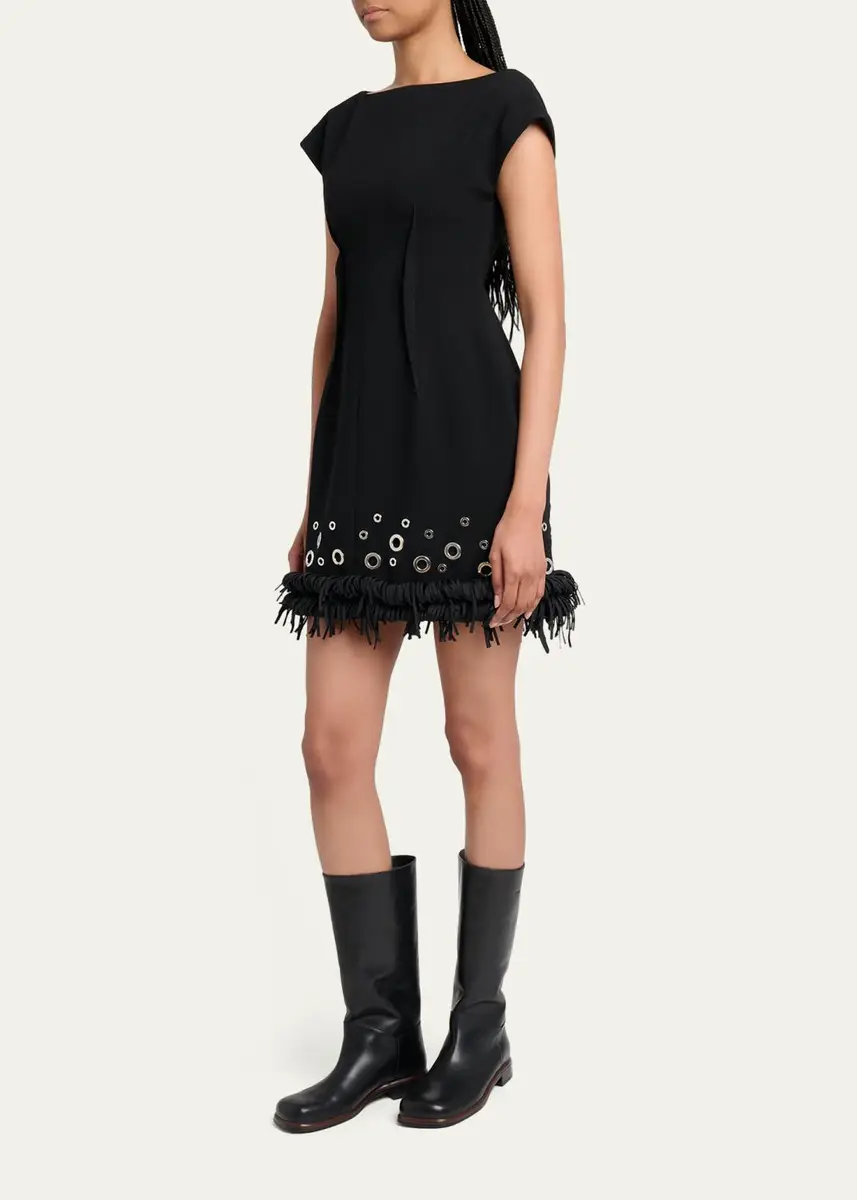 Proenza Schouler Grazziela Grommet Embellished Fringed Mini Dress | Thumbnail 4 Proenza Schouler Grazziela Grommet Embellished Fringed Mini Dress | Thumbnail 4