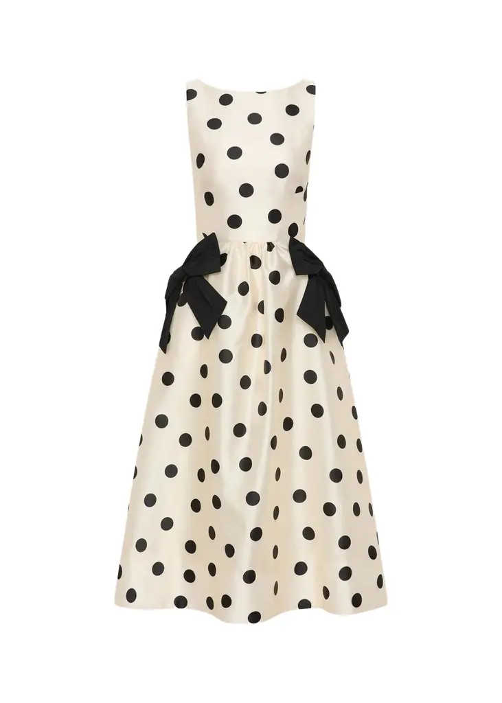 Rebecca Vallance Bacio Polka Dot Midi Dress