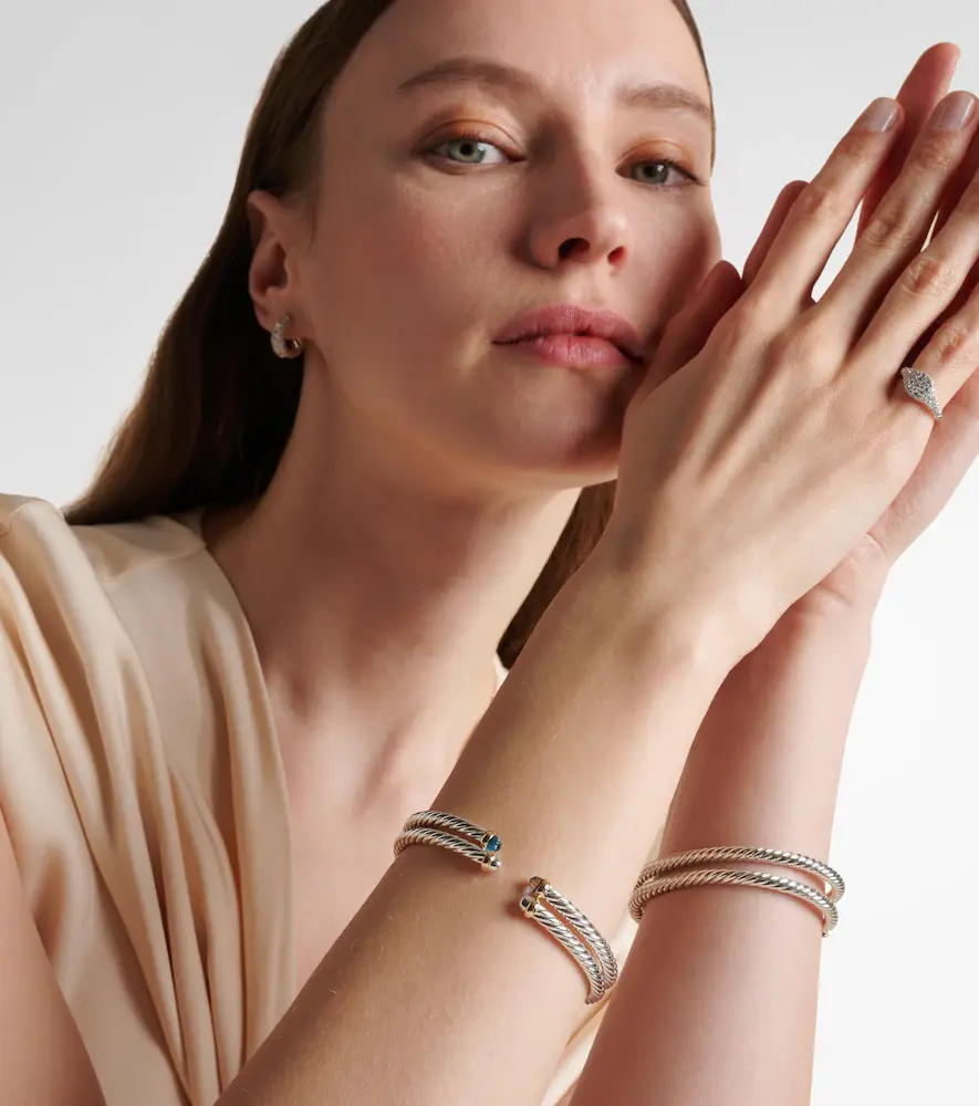 David Yurman Cable Flex sterling silver and 14kt gold cuff bracelet | Thumbnail 3