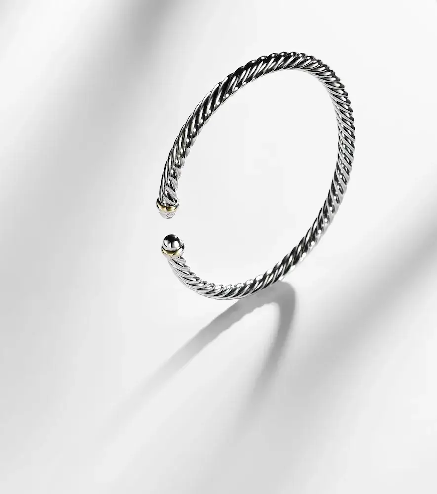 David Yurman Cable Flex sterling silver and 14kt gold cuff bracelet | Thumbnail 4