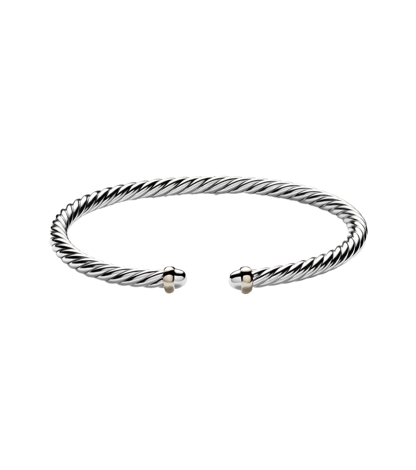 David Yurman Cable Flex sterling silver and 14kt gold cuff bracelet