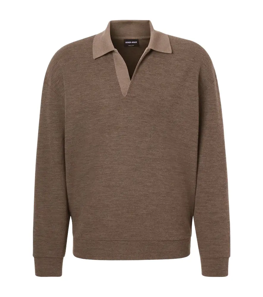 Giorgio Armani Virgin wool polo sweater | Image 1 Giorgio Armani Virgin wool polo sweater | Image 1