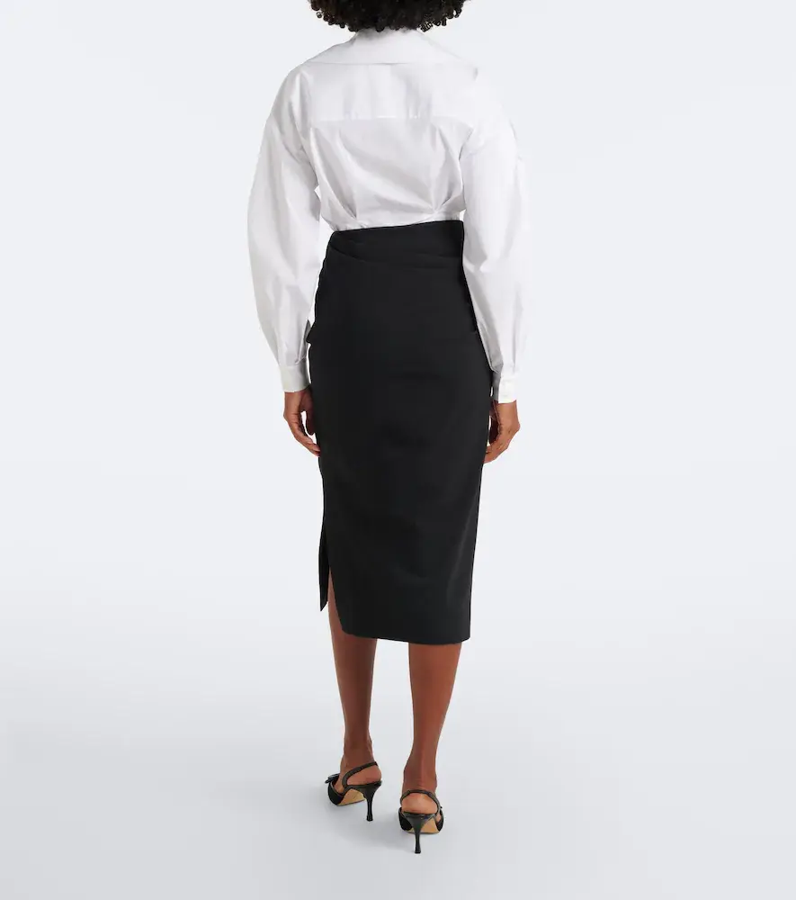 Carolina Herrera Floral appliqué wool-blend midi skirt | Thumbnail 2 Carolina Herrera Floral appliqué wool-blend midi skirt | Thumbnail 2