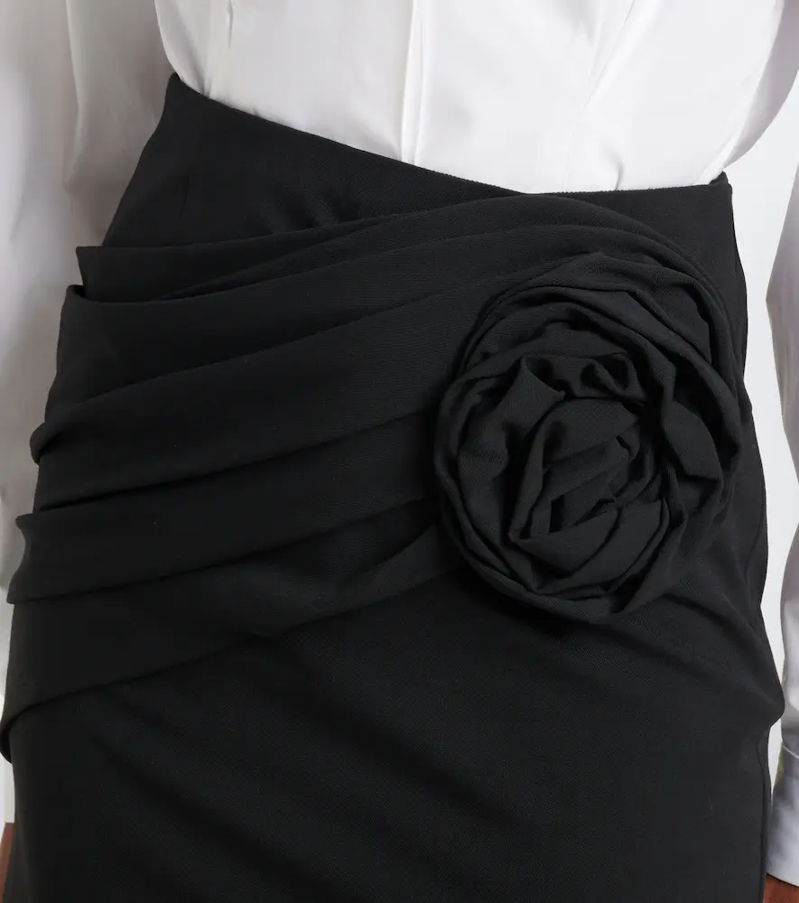 Carolina Herrera Floral appliqué wool-blend midi skirt | Thumbnail 3 Carolina Herrera Floral appliqué wool-blend midi skirt | Thumbnail 3