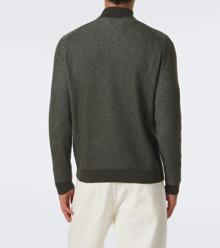 Slowear Ribbed-knit virgin wool half-zip sweater | Thumbnail 3 Slowear Ribbed-knit virgin wool half-zip sweater | Thumbnail 3