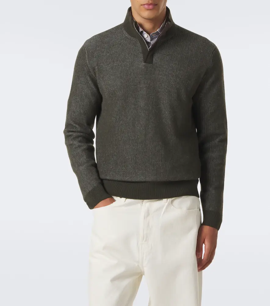 Slowear Ribbed-knit virgin wool half-zip sweater | Thumbnail 5 Slowear Ribbed-knit virgin wool half-zip sweater | Thumbnail 5