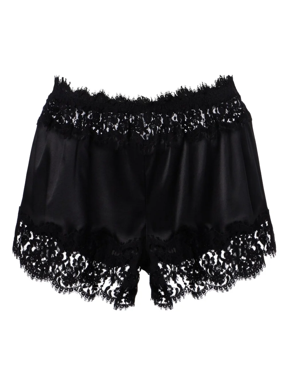 Dolce & Gabbana Lace-trimmed silk and cotton-blend shorts