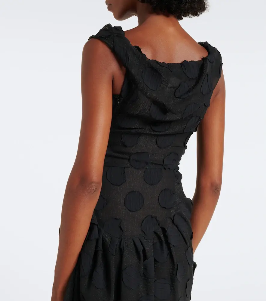 Vivienne Westwood Gennie Frill draped polka-dot crêpe midi dress | Thumbnail 4 Vivienne Westwood Gennie Frill draped polka-dot crêpe midi dress | Thumbnail 4