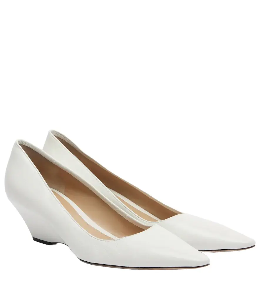 The Row Liisa leather wedges