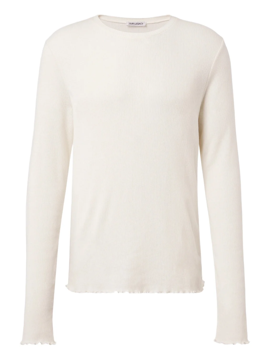 Elongated ribbed-knit cotton-blend top Elongated ribbed-knit cotton-blend top