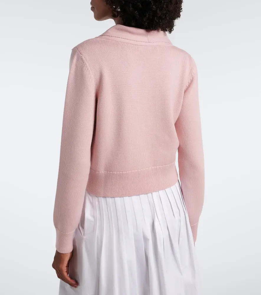 Oscar de la Renta Tie-neck virgin wool cardigan | Thumbnail 2