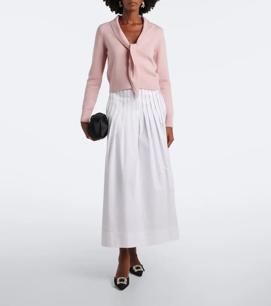 Oscar de la Renta Tie-neck virgin wool cardigan | Thumbnail 3