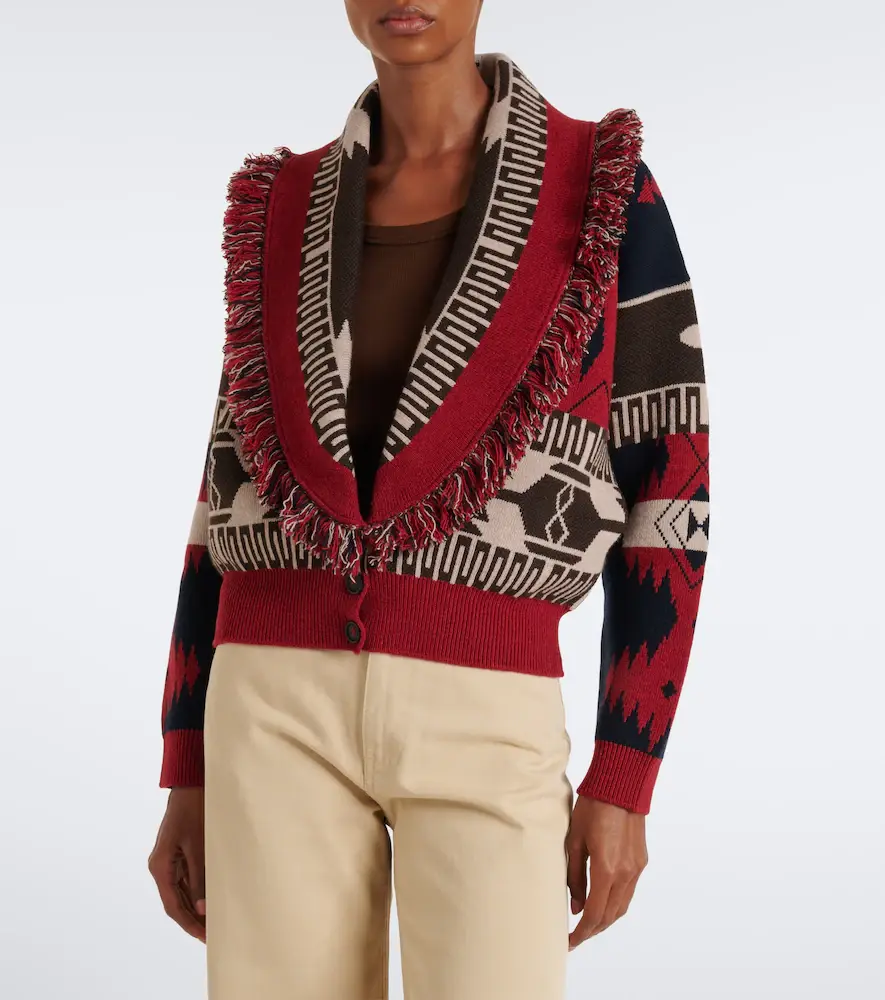 Alanui Icon Jacquard wool and cashmere cardigan | Thumbnail 3 Alanui Icon Jacquard wool and cashmere cardigan | Thumbnail 3