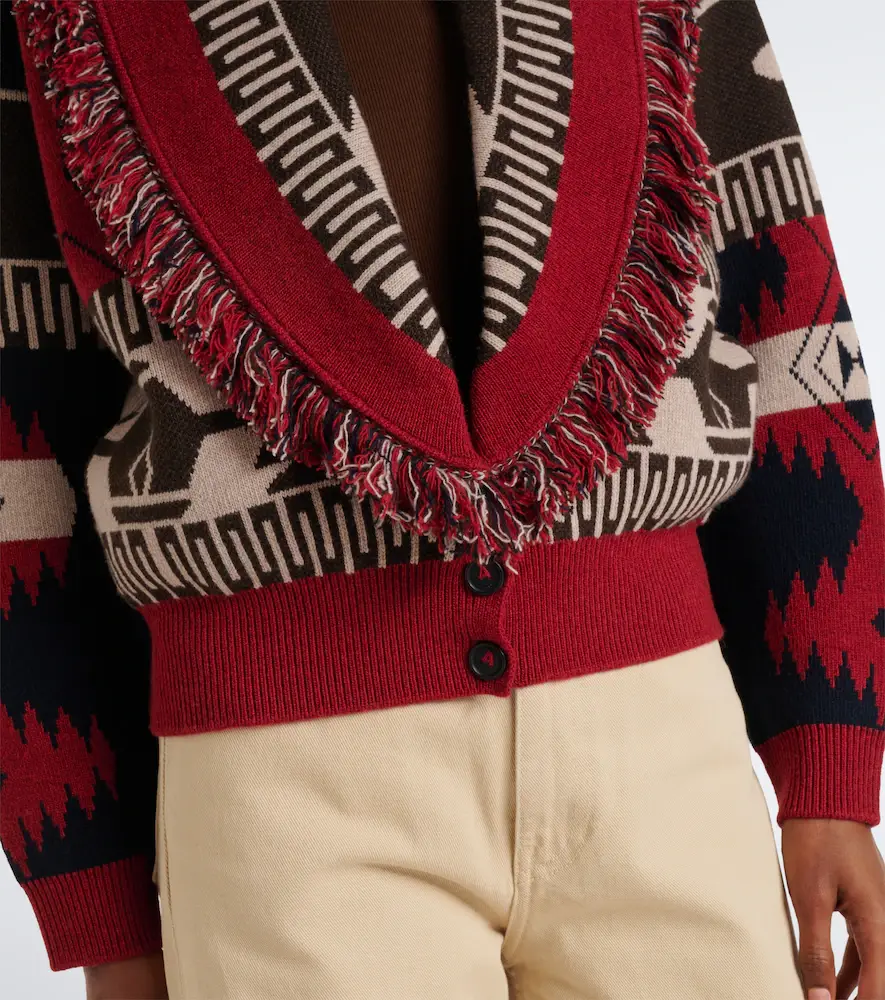Alanui Icon Jacquard wool and cashmere cardigan | Thumbnail 4 Alanui Icon Jacquard wool and cashmere cardigan | Thumbnail 4