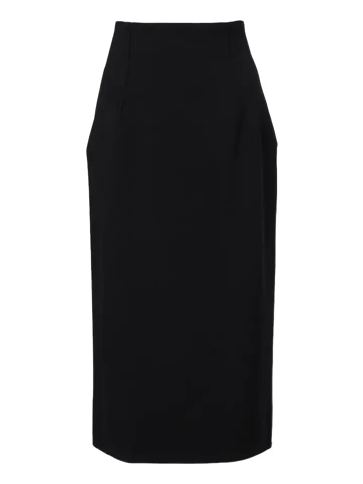 Wool-blend pencil skirt