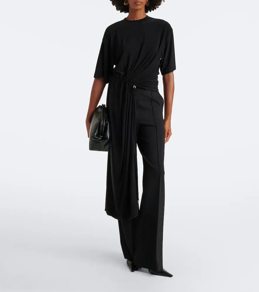 Sportmax Asymmetric draped jersey top | Thumbnail 3