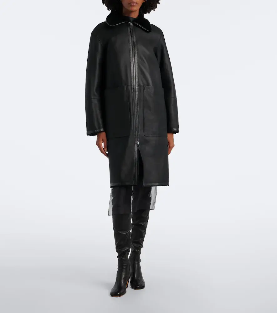 Joseph Caspian reversible leather and shearling coat | Thumbnail 2 Joseph Caspian reversible leather and shearling coat | Thumbnail 2