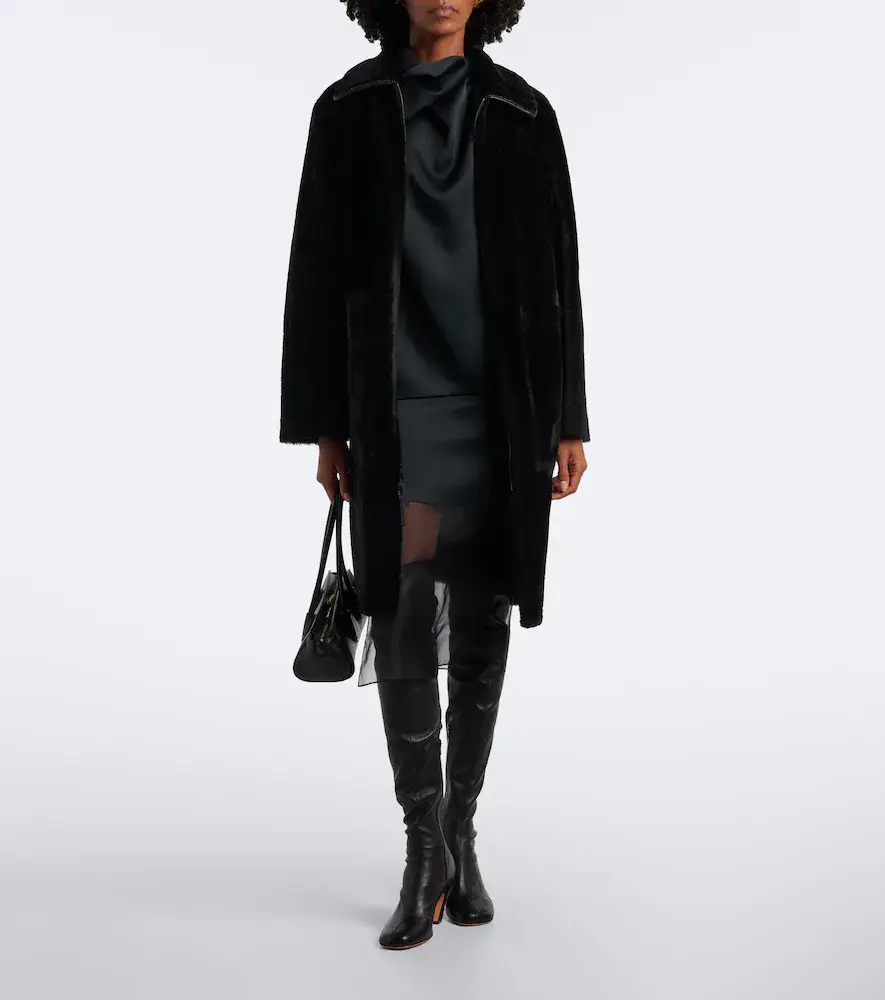 Joseph Caspian reversible leather and shearling coat | Thumbnail 4 Joseph Caspian reversible leather and shearling coat | Thumbnail 4