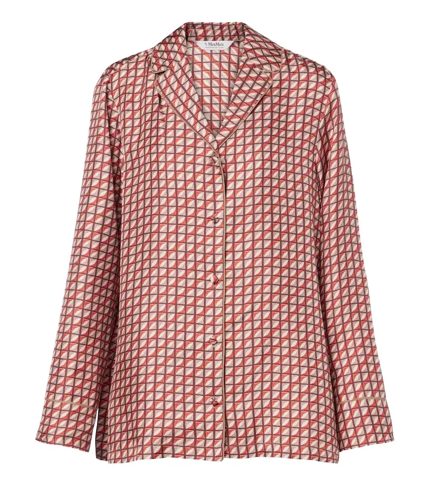 'S Max Mara 'S Max Mara Printed silk twill pajama shirt