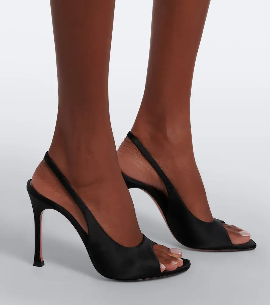 Amina Muaddi Alexa satin slingbacks | Thumbnail 5 Amina Muaddi Alexa satin slingbacks | Thumbnail 5