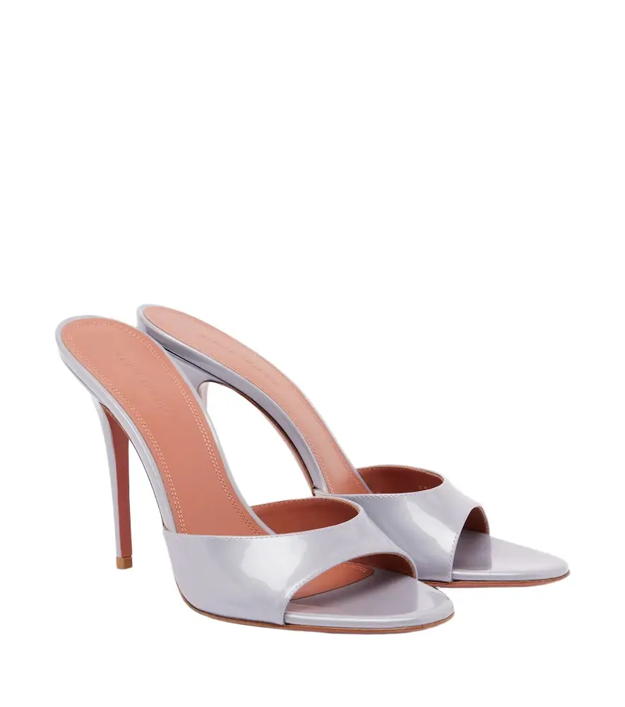 Amina Muaddi Elodie patent leather mules | Image 1 Amina Muaddi Elodie patent leather mules | Image 1