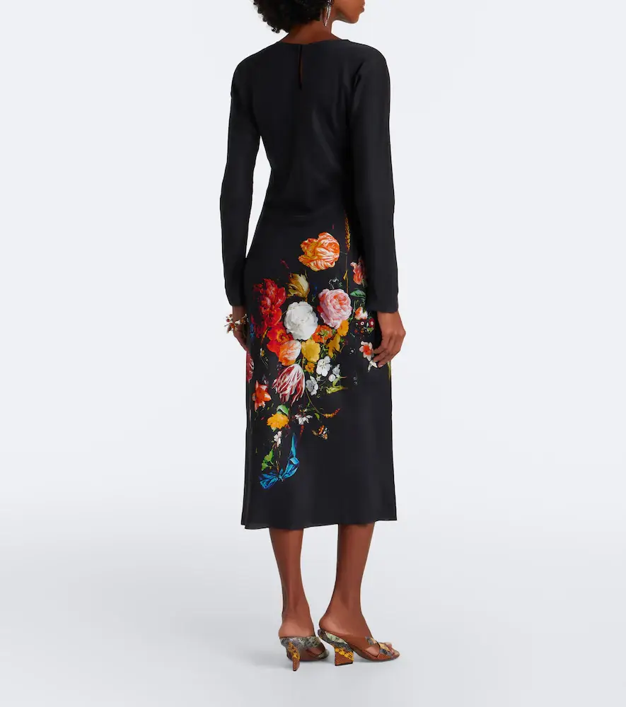 Dries Van Noten Floral satin maxi dress | Thumbnail 3 Dries Van Noten Floral satin maxi dress | Thumbnail 3