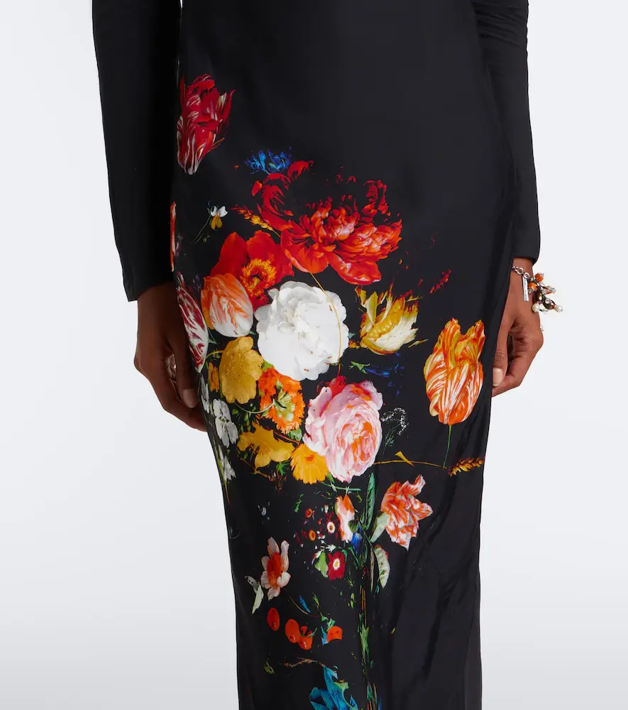 Dries Van Noten Floral satin maxi dress | Thumbnail 4 Dries Van Noten Floral satin maxi dress | Thumbnail 4