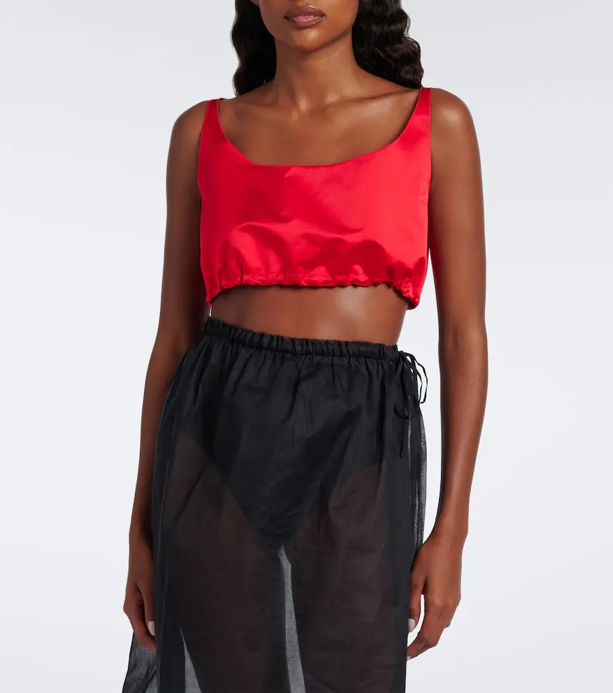 Prada Silk duchesse crop top | Thumbnail 4 Prada Silk duchesse crop top | Thumbnail 4