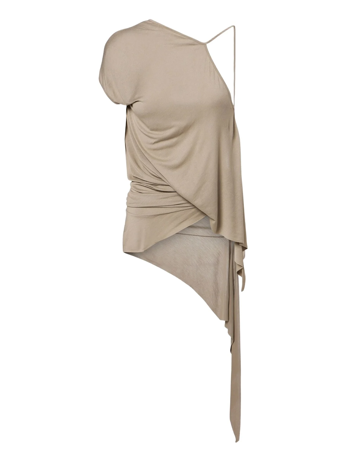Rick Owens Lilies Tungsten draped open-back jersey top