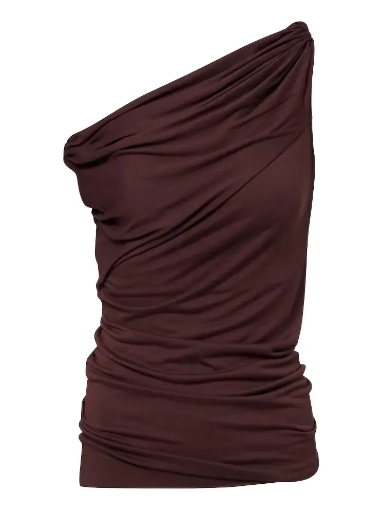 Lilies Laeti draped one-shoulder jersey top Lilies Laeti draped one-shoulder jersey top