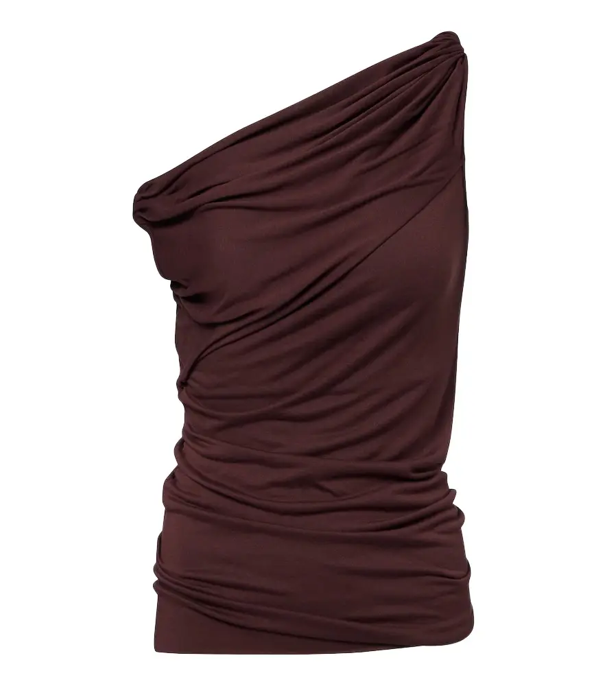 Rick Owens Lilies Laeti draped one-shoulder jersey top | Image 1 Rick Owens Lilies Laeti draped one-shoulder jersey top | Image 1