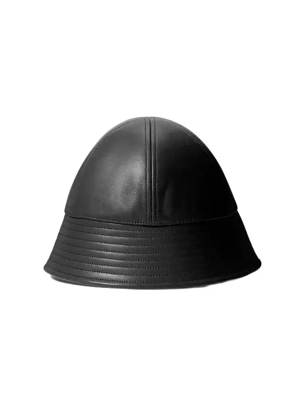 Leather Bucket Hat in Black - One Size by Michael Kors Collection Leather Bucket Hat in Black - One Size by Michael Kors Collection