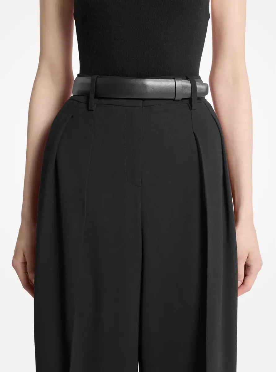 Michael Kors Collection Alessandra Leather Belt in Black | Thumbnail 2 Michael Kors Collection Alessandra Leather Belt in Black | Thumbnail 2