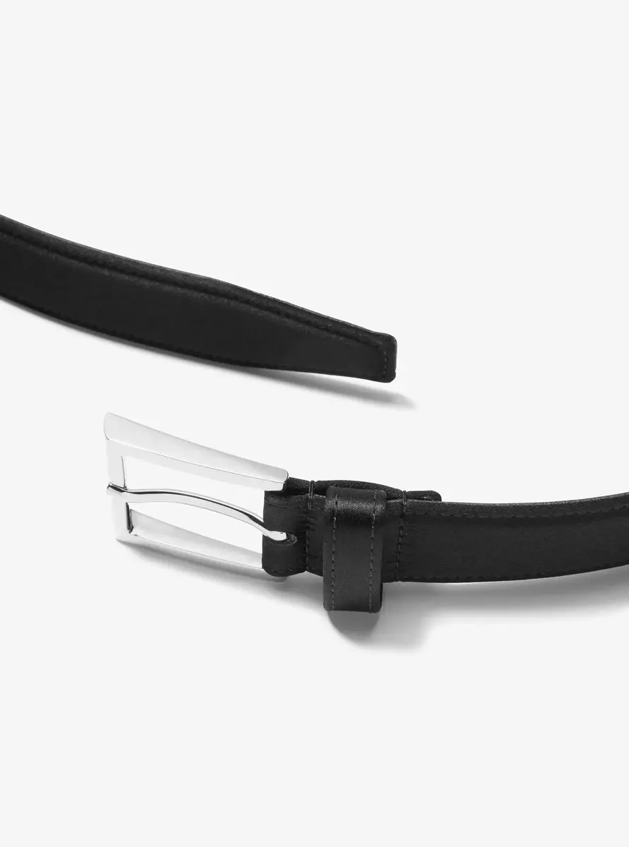Michael Kors Collection Catarina Satin Belt in Black | Thumbnail 2 Michael Kors Collection Catarina Satin Belt in Black | Thumbnail 2