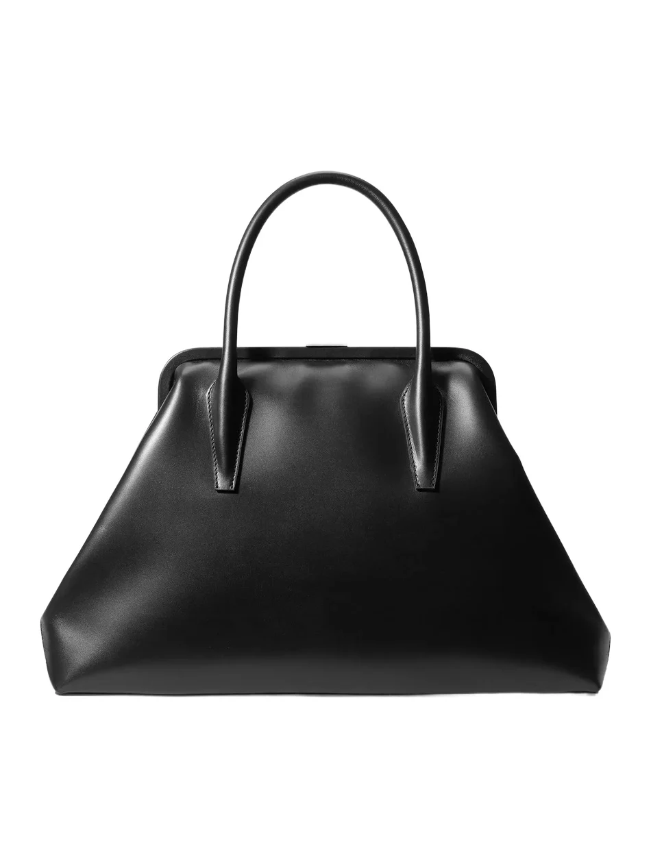 Sofia Large Leather Frame Satchel in Black - One Size by Michael Kors Collection Sofia Large Leather Frame Satchel in Black - One Size by Michael Kors Collection